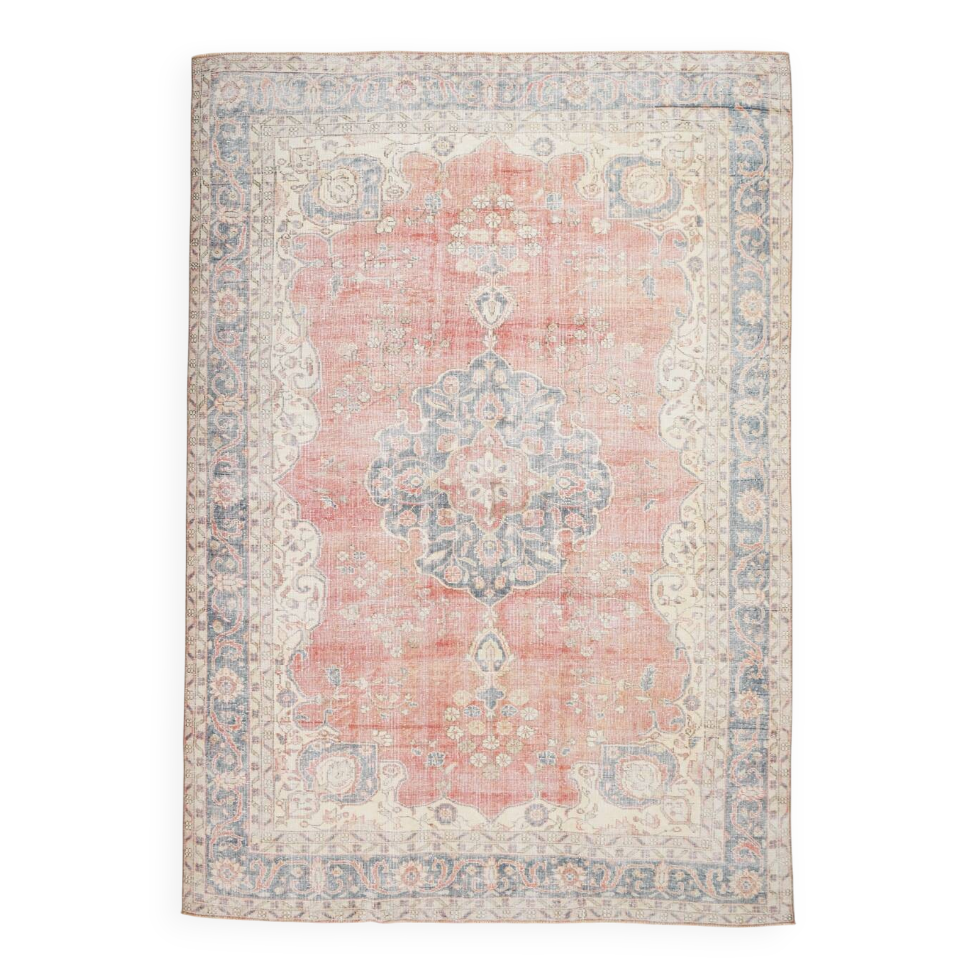 8x11 Dusty Red Vintage Persian Rug, 243x347Cm