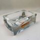 1960s rectangular ashtray or catch-all in Murano glass by Pagnin & Bon with handcrafted 24k gold finishing. Made in Italy.