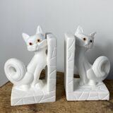 Pair of vintage stone cat bookends
