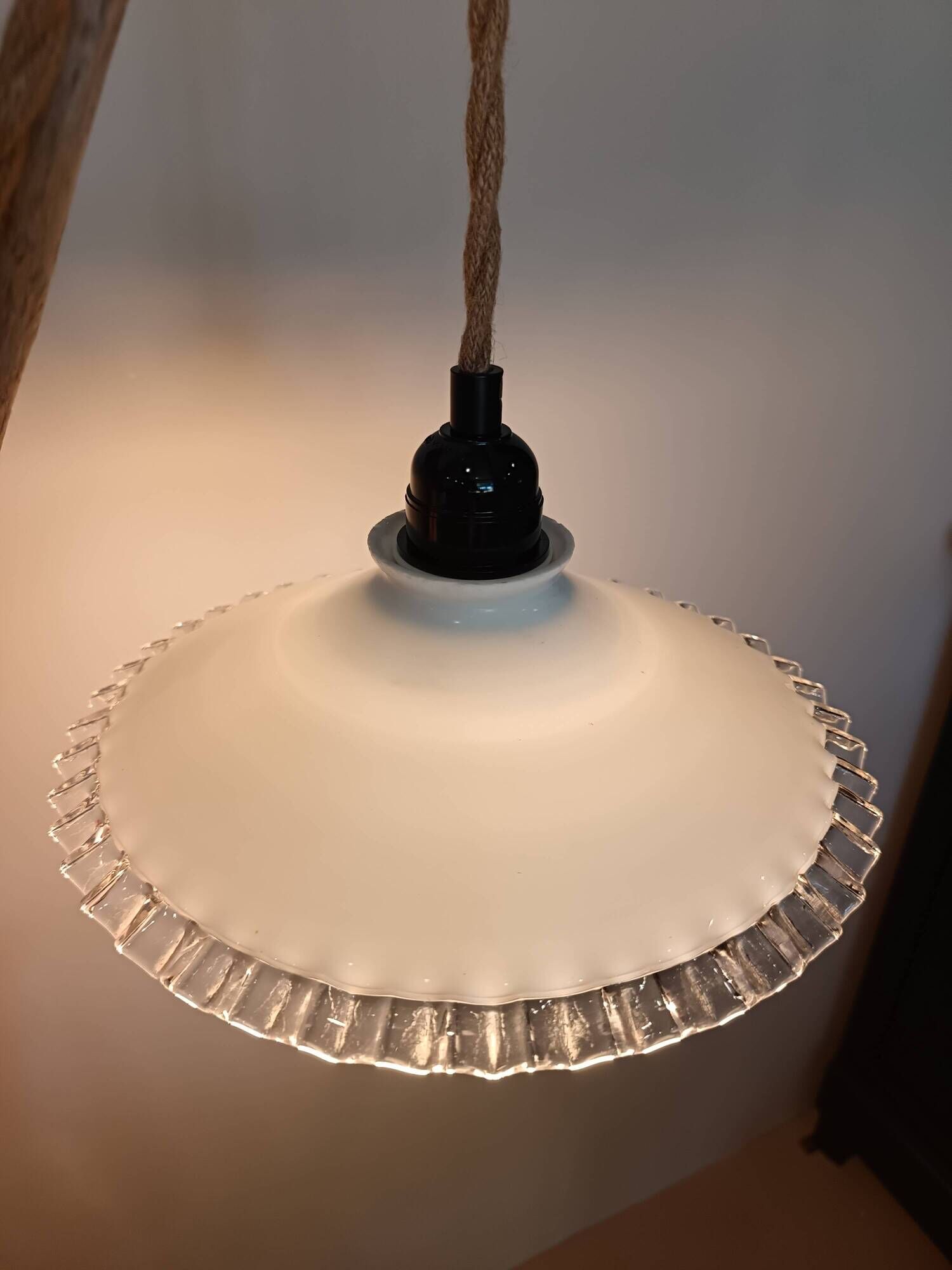 Lampe baladeuse vintage en verre Blanc