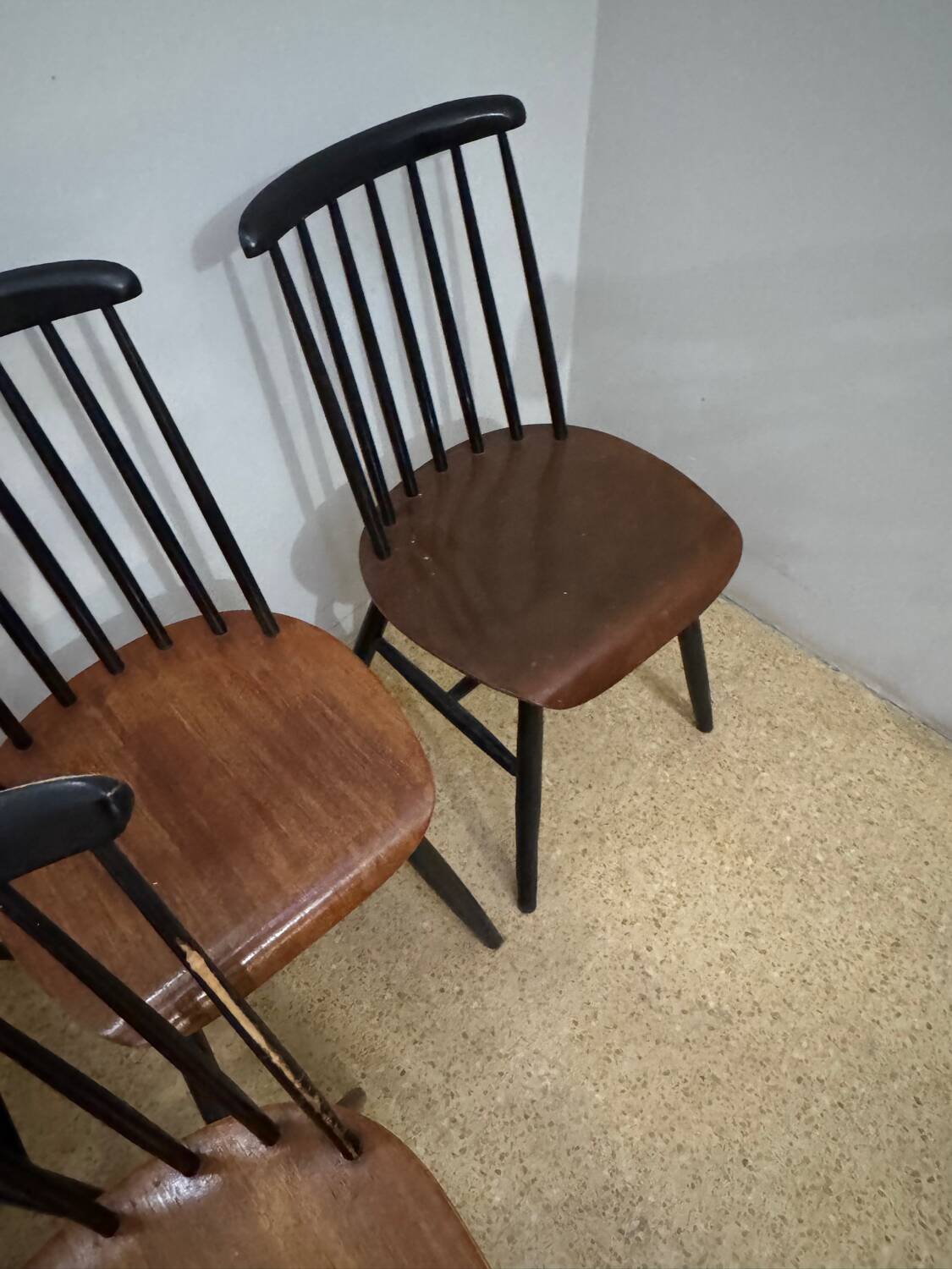 Set of 6 "Fanett" chairs by Ilmari Tapiovaara, Sweden, 1960s.