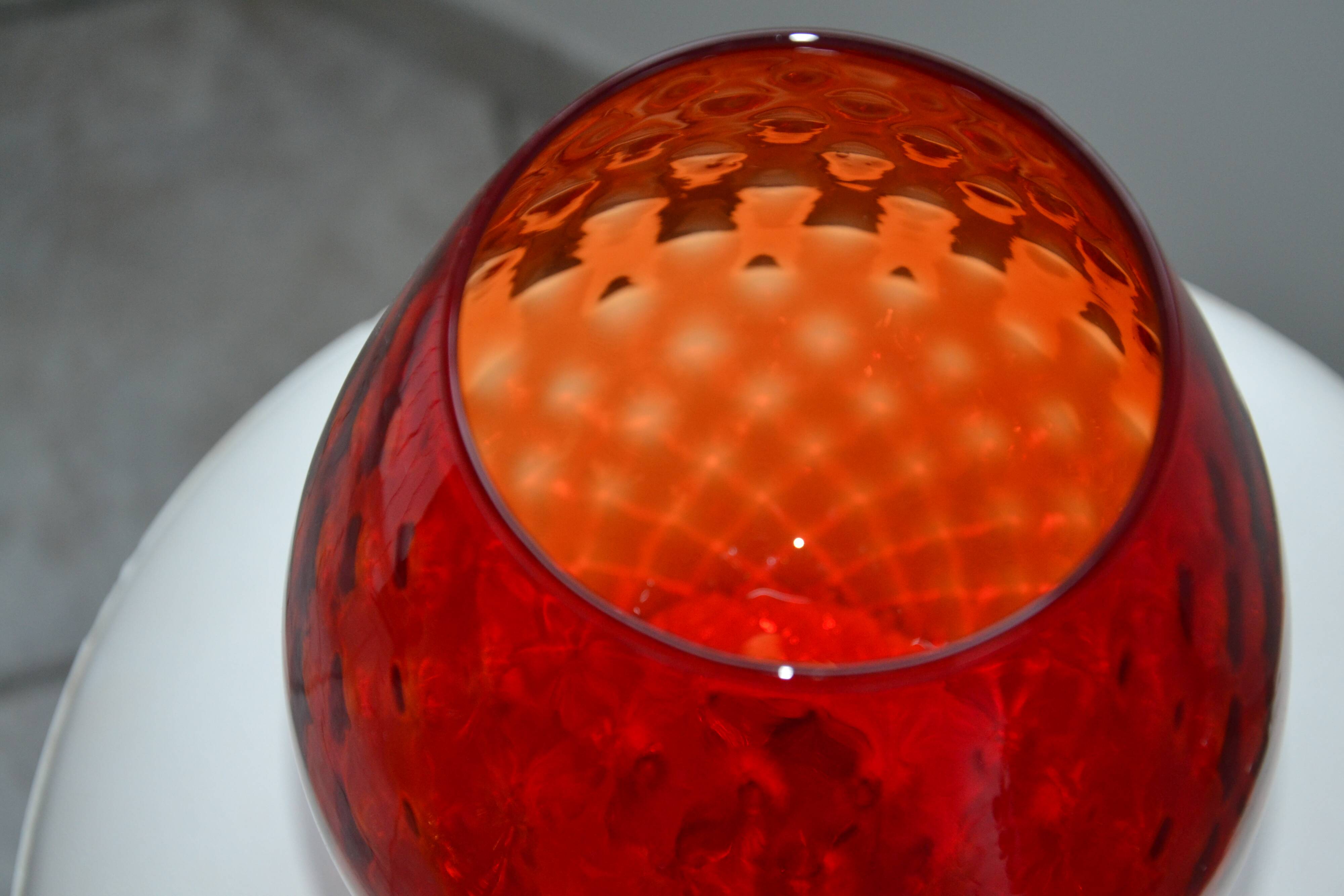 Vintage Italian red vase on foot