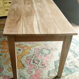 Farmhouse table in natural raw solid oak
