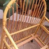 Lit enfant rotin 60's