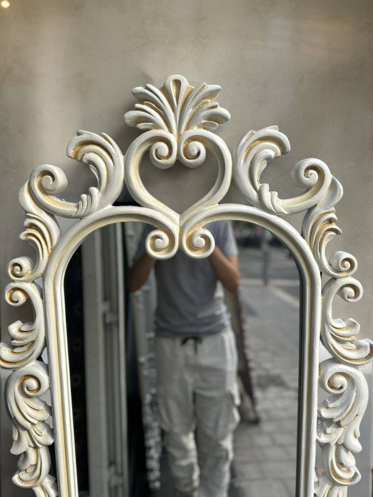 Miroir blanc en bois