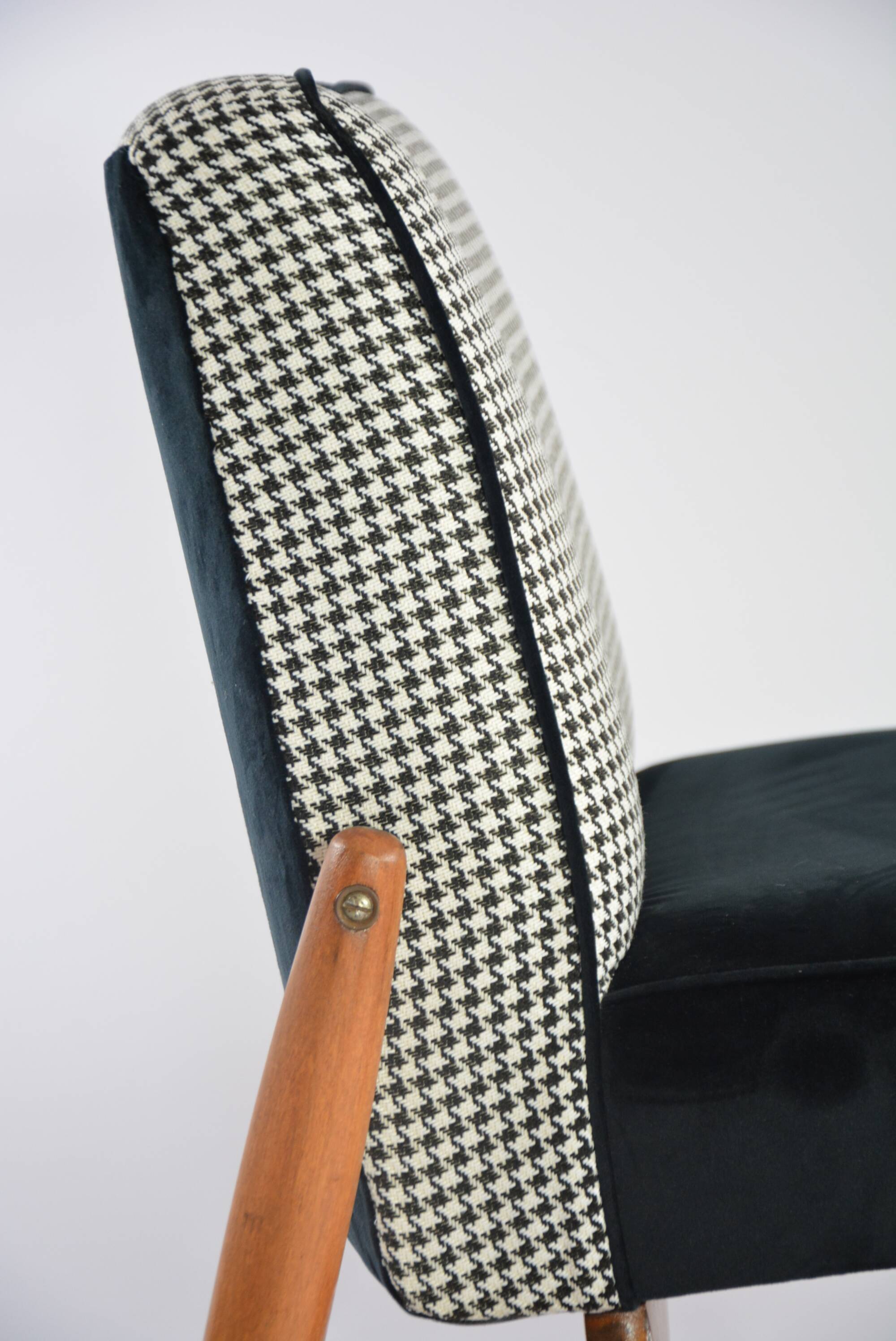 Black and white armchair without armrests