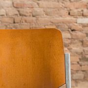 Waiting room bench, with 2 seats and a shelf, signed Castelli