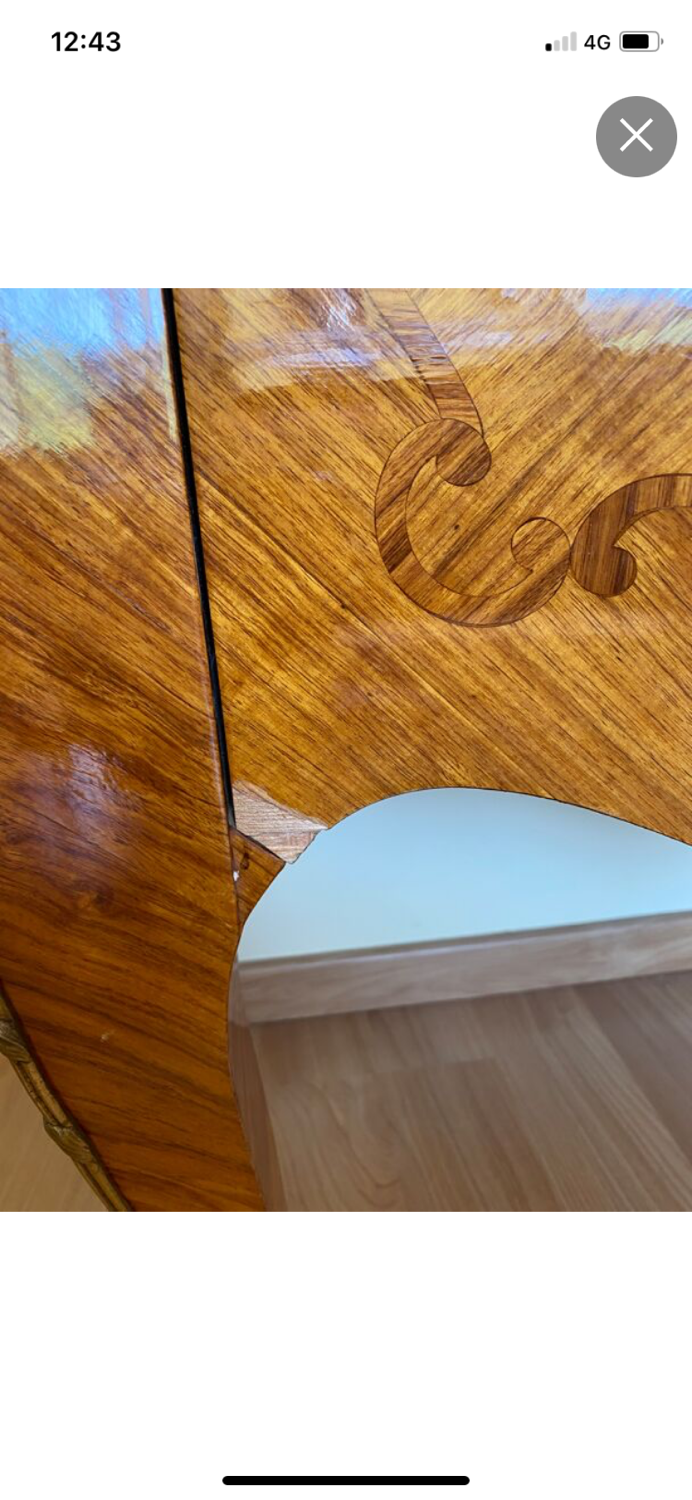 Old chest of drawers marquetry Louis XV style