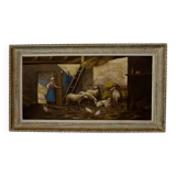 Oil on canvas - Sarot - Sheepfold