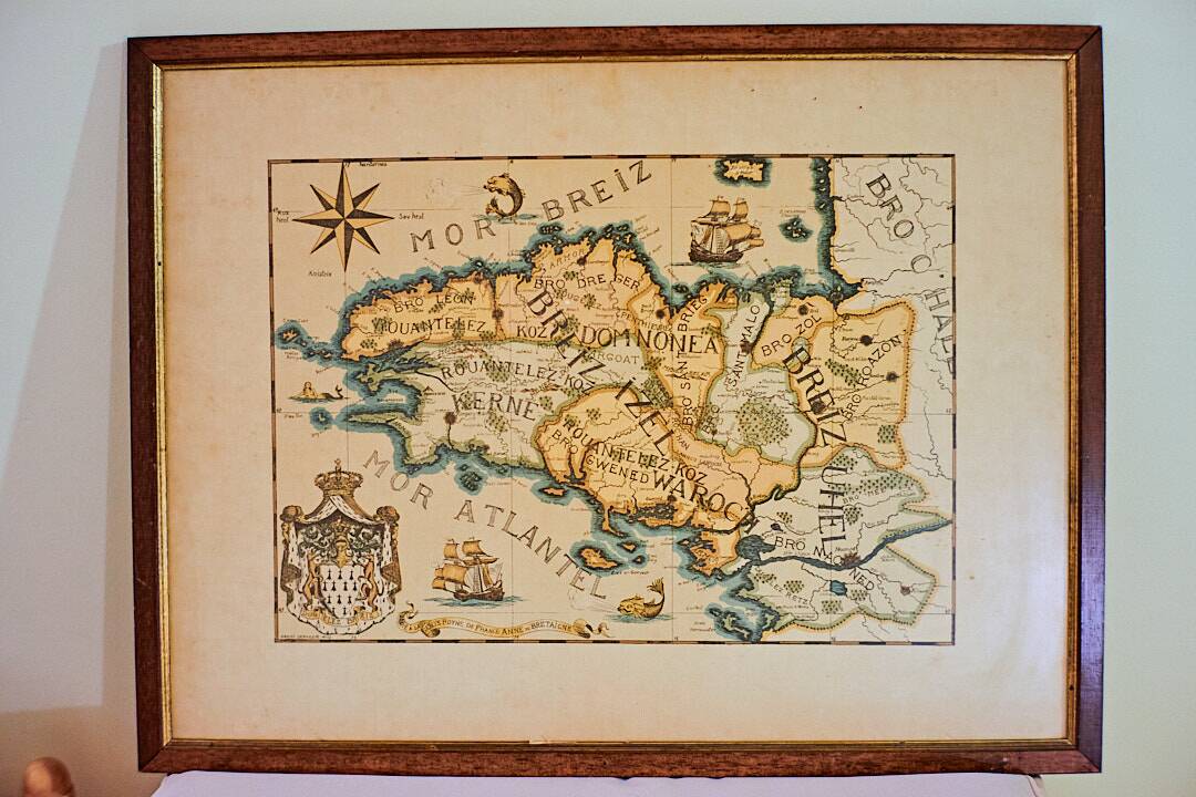 Old Map of Brittany By Derveaux Daniel Etching