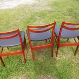 Vintage Scandinavian chairs 1970 teak and skaï