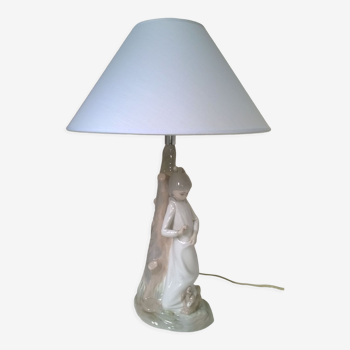 Vintage porcelain lamp Zaphir (Lladro) Spain by sculptor Jose Puche 1978