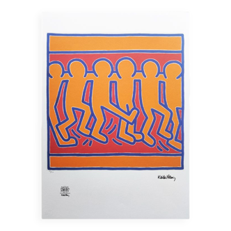 1990s Original Gorgeous Keith Haring Limited Edition Lithograph