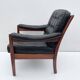 Vintage black leather lounge chair by gote mobler 1970s