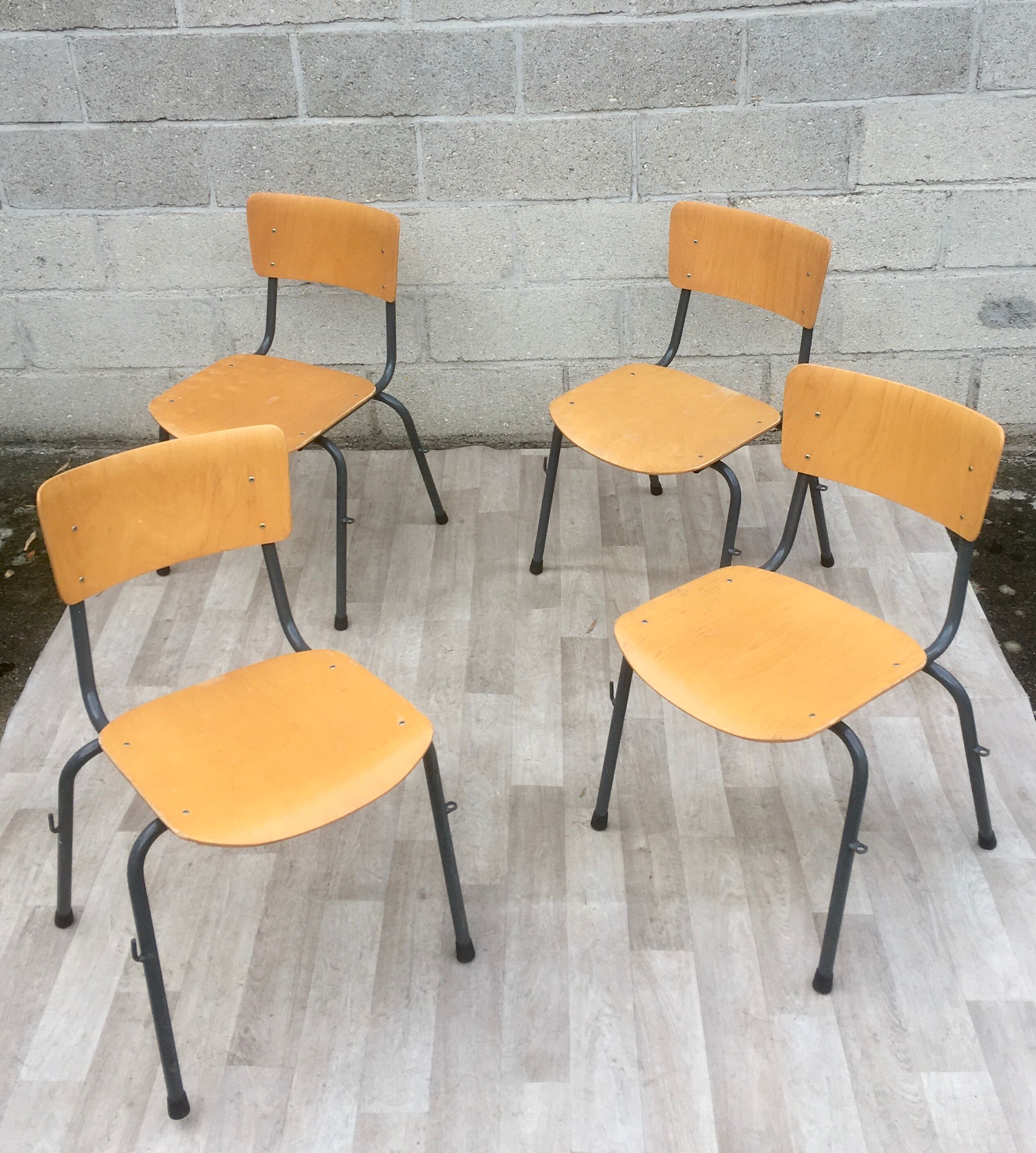Set of 4 vintage Dutch chairs