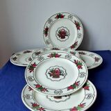 6 flat plates Boch Frères La Louvière. Melba