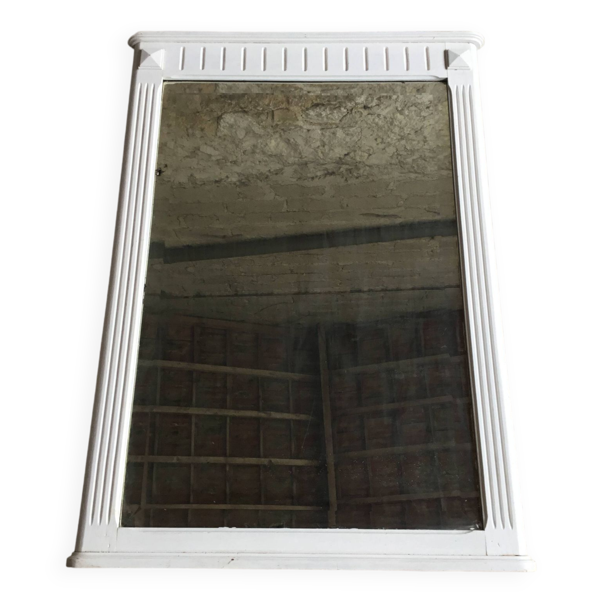 Mid-20th century white wooden fireplace trumeau