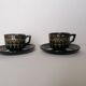 Victorian cup duo from the 19th century, numbered Victoria.
