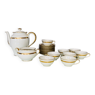 Old Tea Set Porcelain UML France Limoges- Tea Pot Sugar Cups