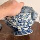 Antique Chinese Soup Tureen Porcelain Blue Bird Flower Decor Republic Period
