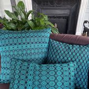 Kachin blue and turquoise cushion cover (RIDA)