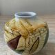 Signed enameled ceramic ball vase