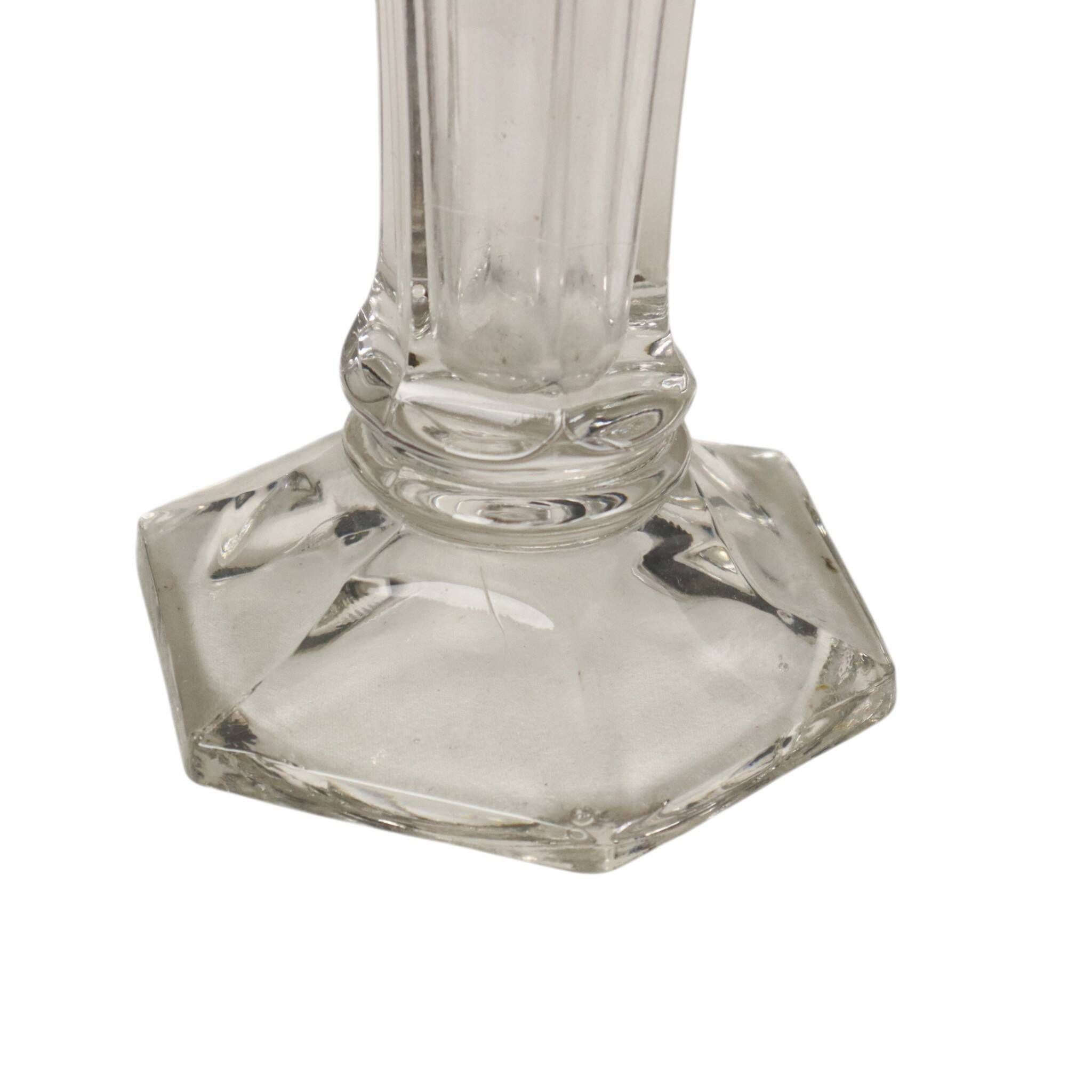 Pair of Clear Val Saint Lambert Luxval 'Americain' Vases, 23 cm