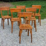 Set of 6 1950s bistro chairs
