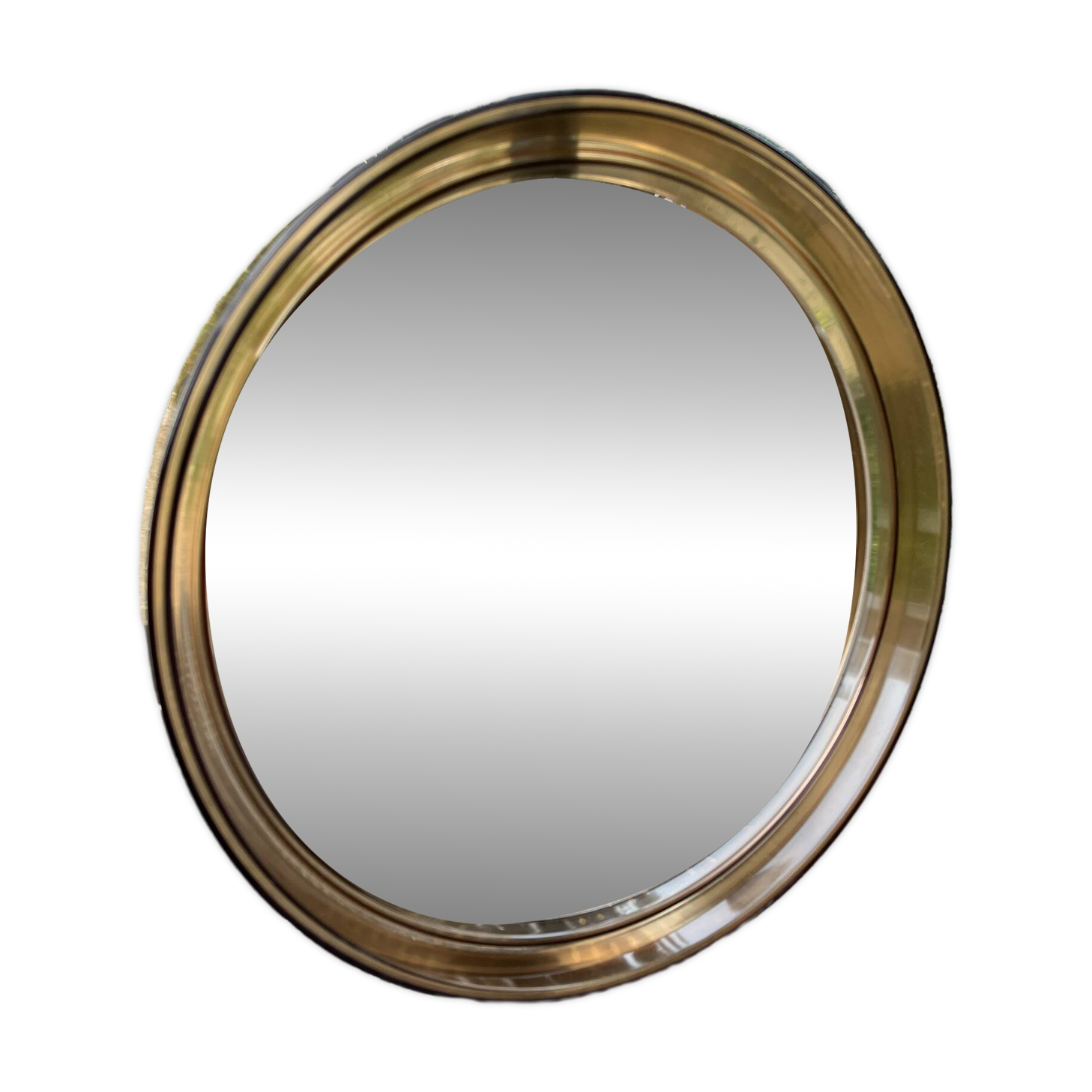 Round smoked plexiglass mirror - GILAC no. 1813 - Vintage 1970