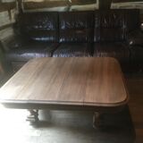 Oak coffee table on casters