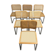 Lot de 6 chaises par Marcel Breuer Cesca fabriquées en Italie années 1970