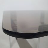 Chrome metal and smoked glass coffee table 70