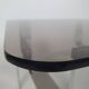 Table basse métal chromé et verre fumé 70