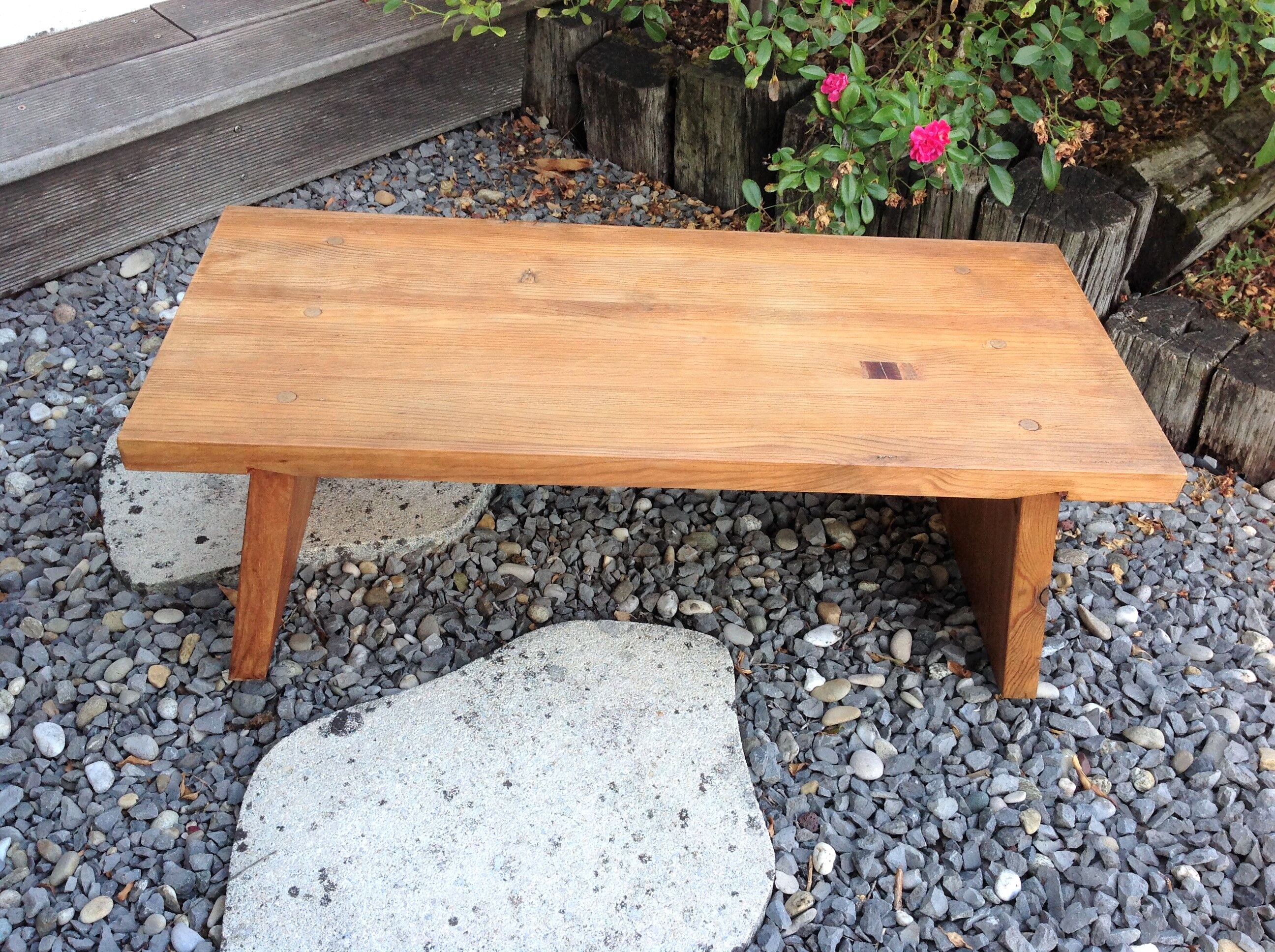 Low console in pine Scandinavian style / vintage 60s-70s
