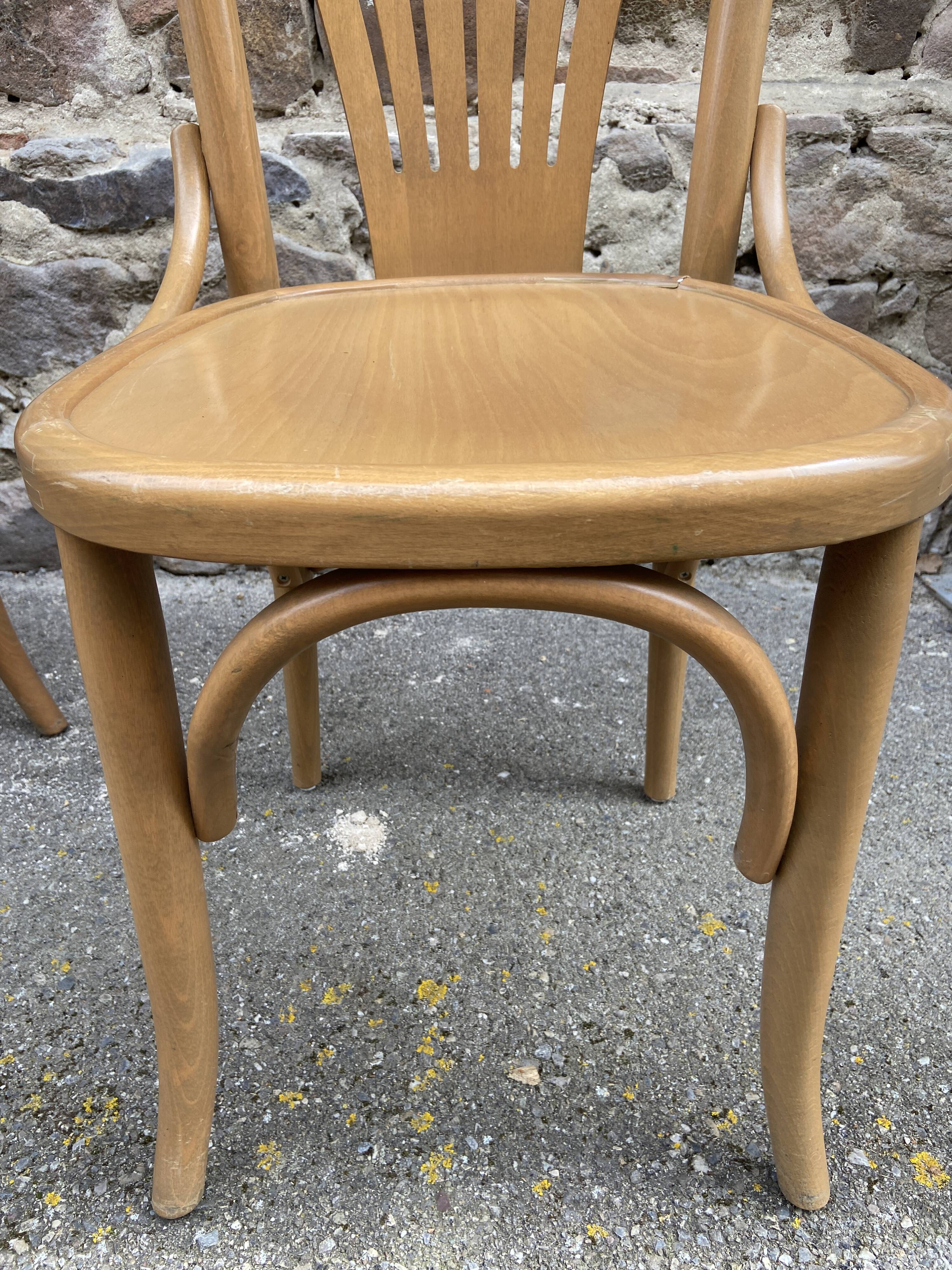 Viennese chairs Bent wood Restaurant Paris bistro Fischel 1980