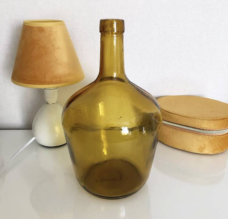 Dame Jeanne jaune ambrée vintage