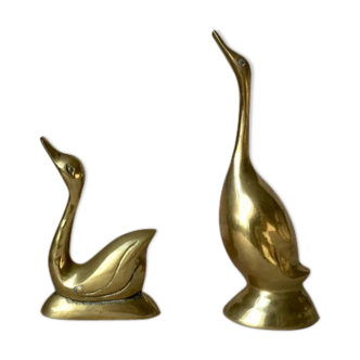 Pair of Vintage German Brass Birds