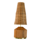 Lampe de table en osier de style moderne du milieu du siècle