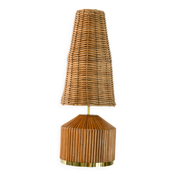 Lampe de table en osier de style moderne du milieu du siècle