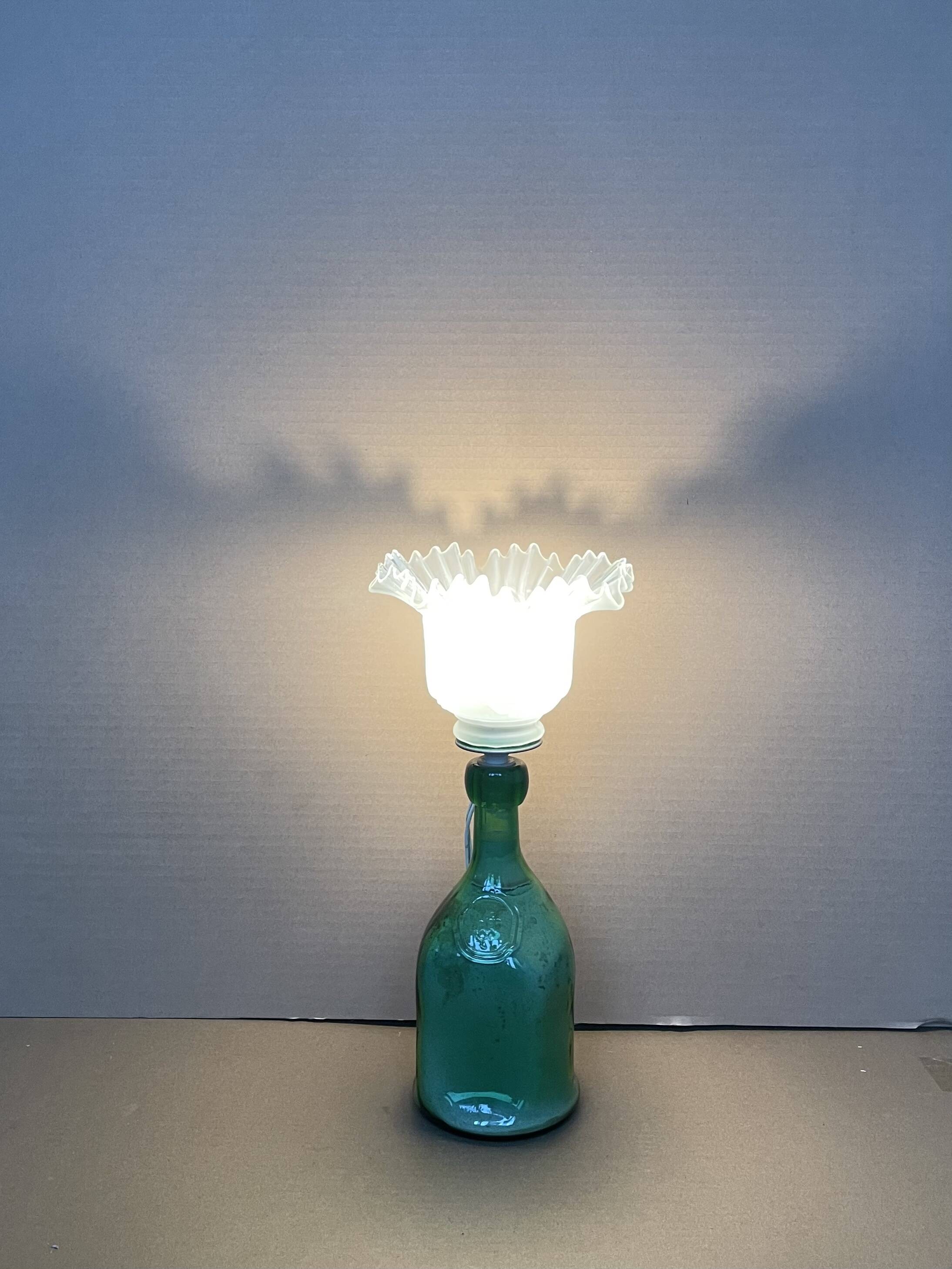 Antique glass table lamp