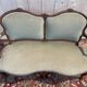 Sofa - Louis XV style bench in green velvet