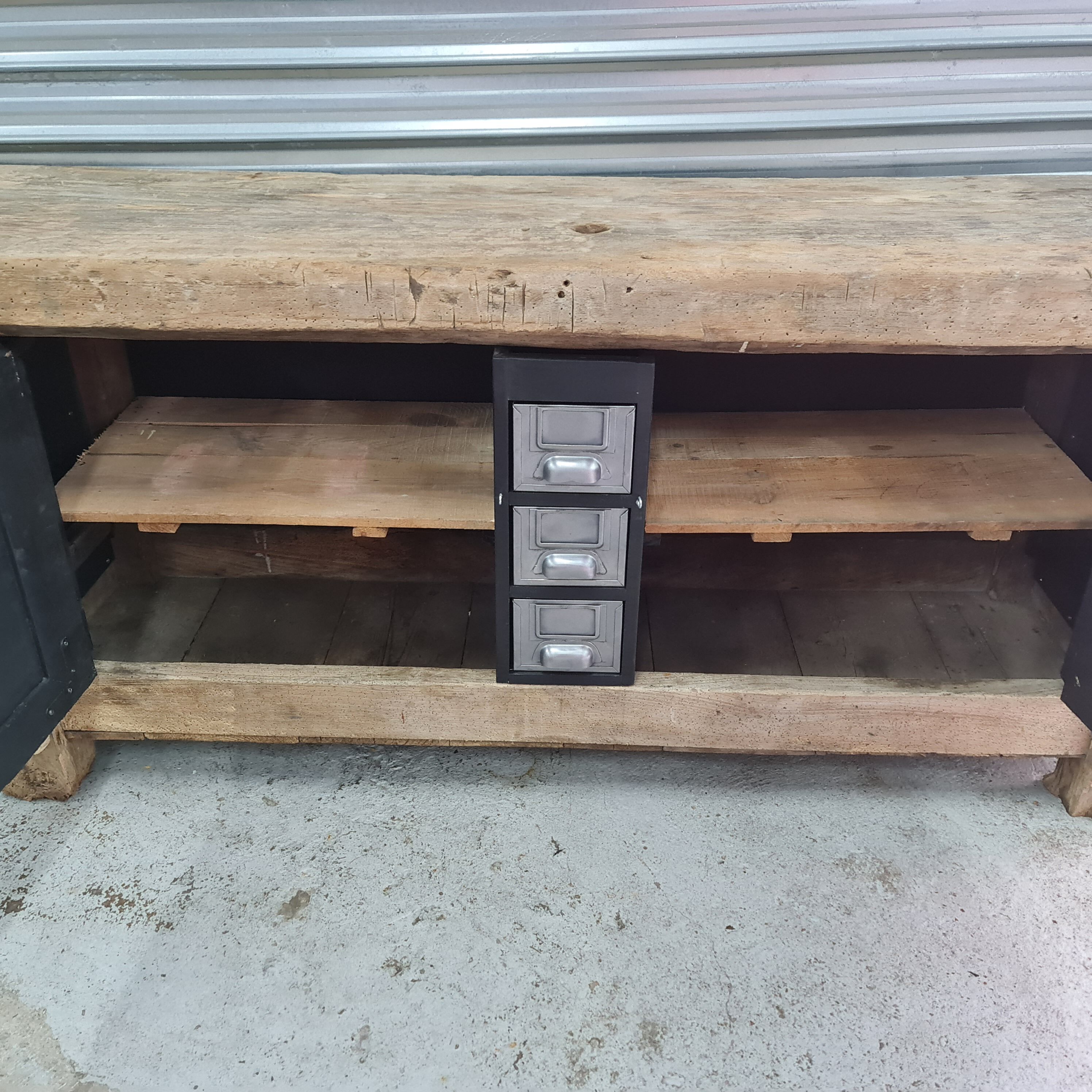 Old oak carpenter's workbench industrial furniture