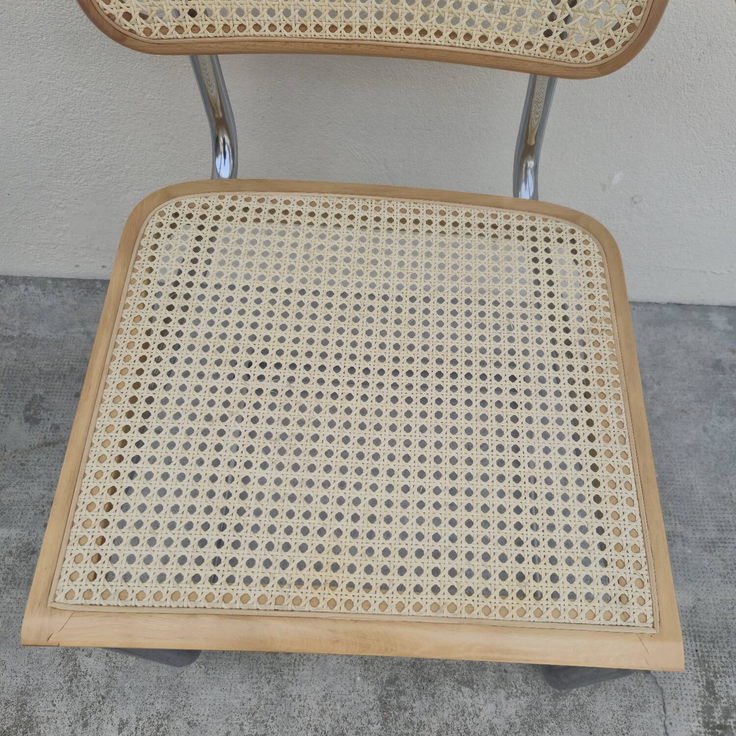 Breuer style armchair in original vintage canework