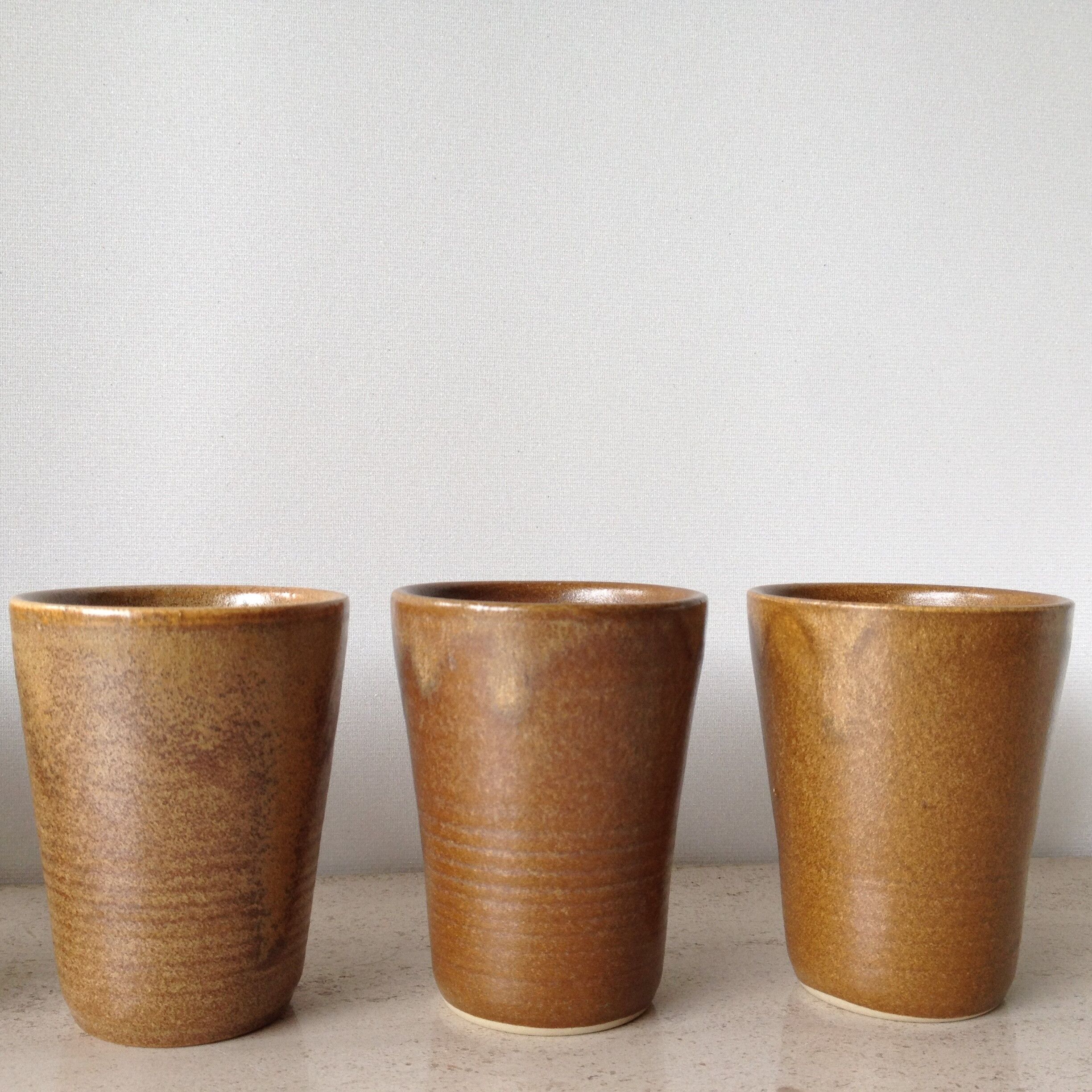 Set of 6 glasses in sandstone  Digoin