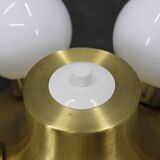 Pair of mid-century brass flush mount lights, 1970s