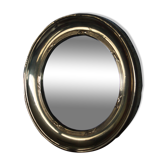 Brass bulging mirror 36 cm in diameter