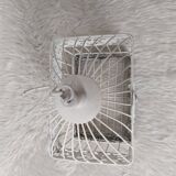 Cage for metal decoration, white patina and rattan, wedding decoration, aviary