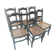 Set of 6 Napoleon III period chairs in blackened wood and caning