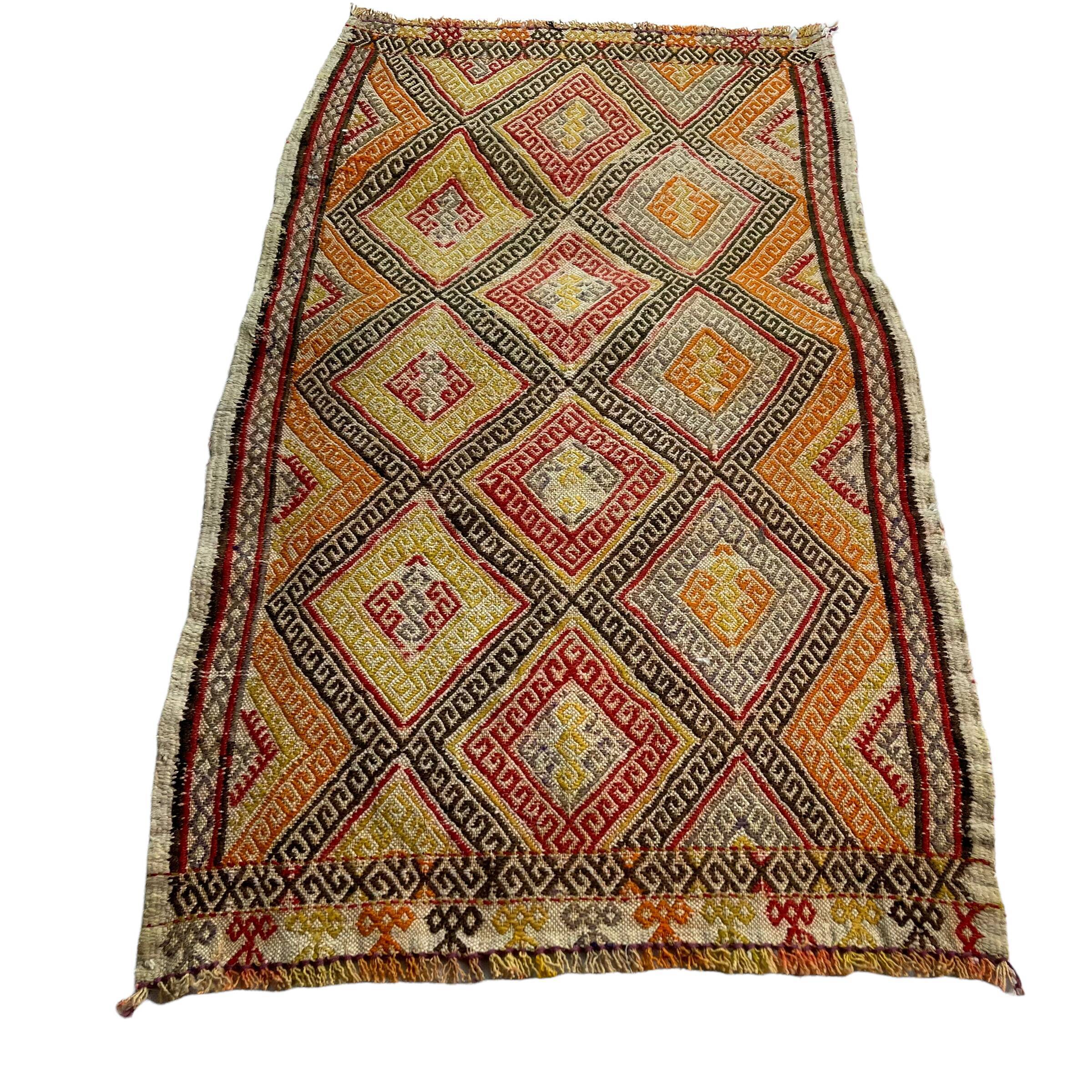 Tapis kilim turc vintage 84 x 50 cm