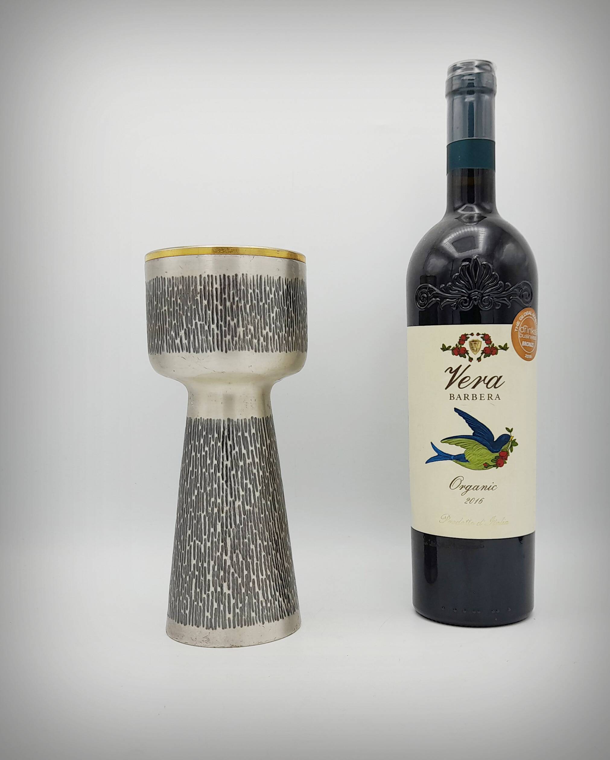 Brutalist metal chalice cup, Spain, 1960s